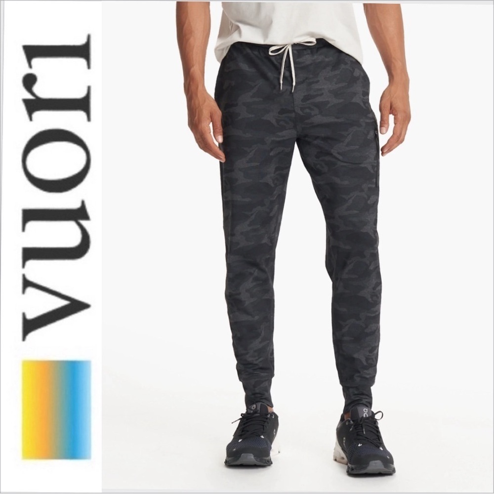 Vuori Sunday Performance Jogger Pants. Mens. Black Camo S - Picture 3 of 8